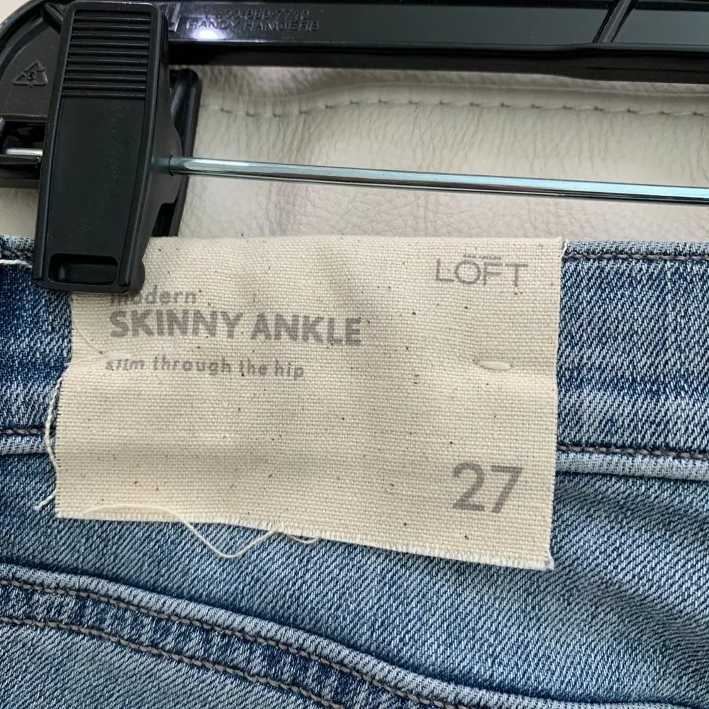 Ann Taylor LOFT Faded Modern Skinny Ankle Zipper Jeans Sz 27/4 - Picture 4 of 6